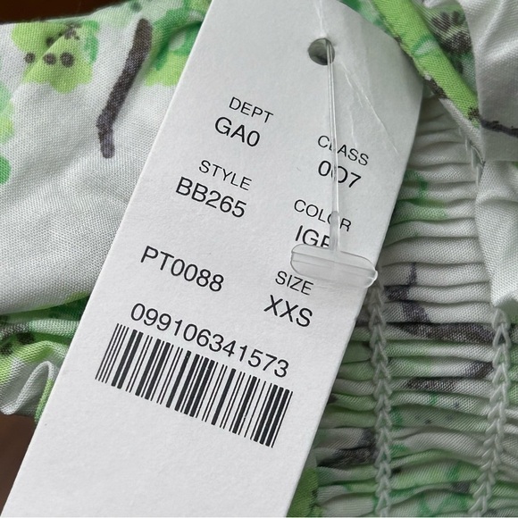 J crew Smocked neck puff-sleeve top in lime cherry blossoms - Picture 5 of 8